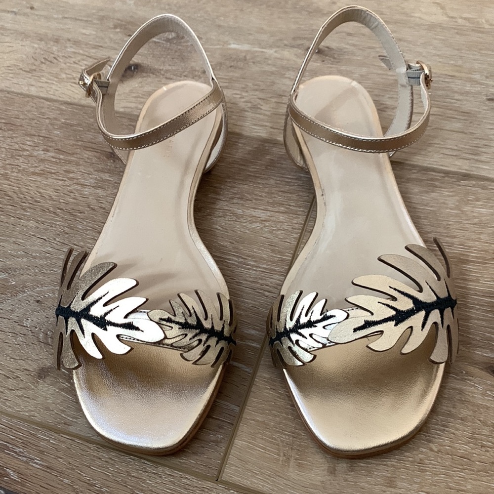 Gold genuine leather cosmoparis sandals 39 NEW